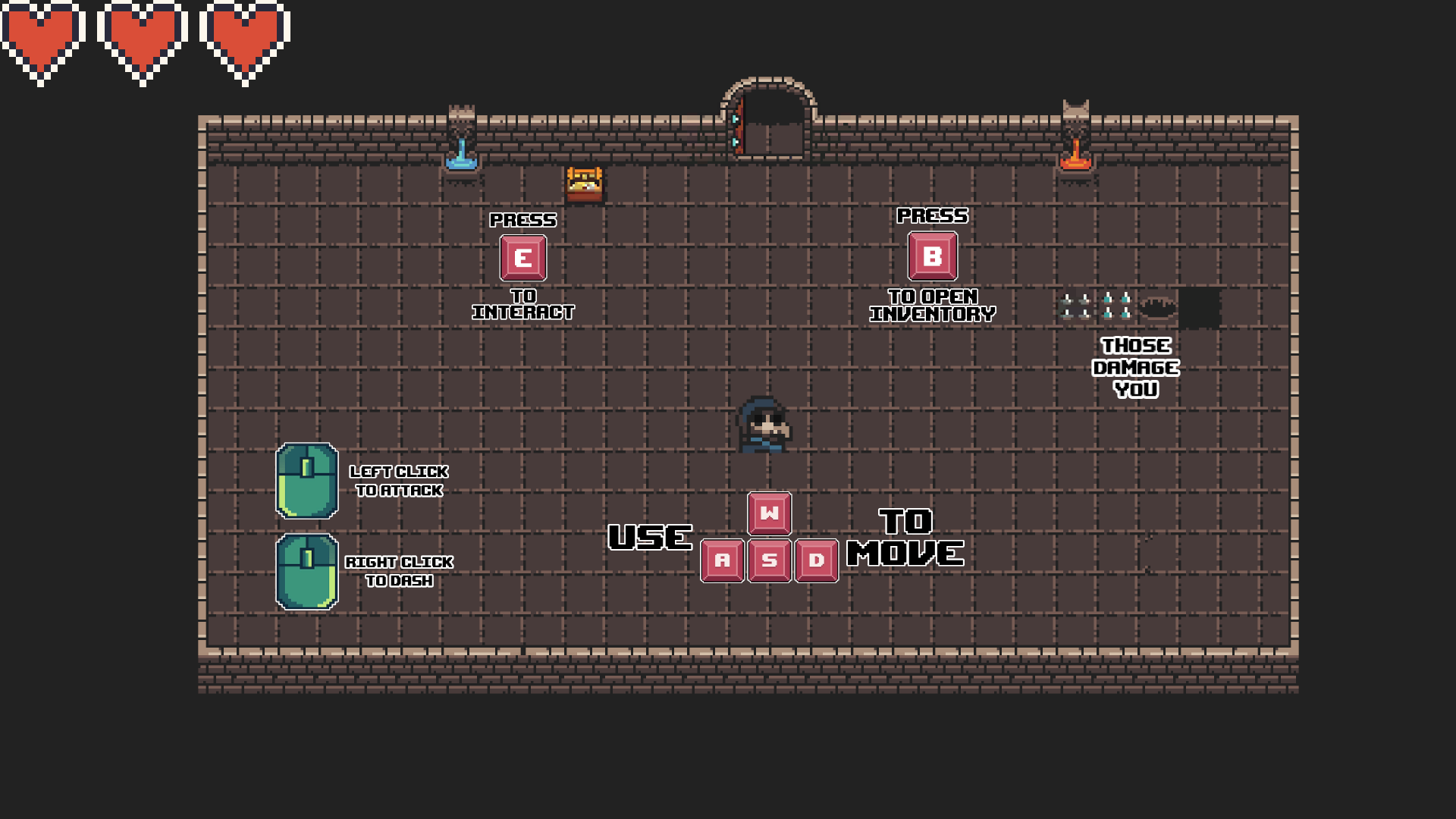 Starting room with tutorial